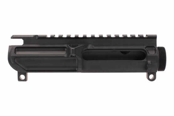 The Battle Arms Development lightweight upper receiver features a Mil-Spec hardcoat anodized black finish
